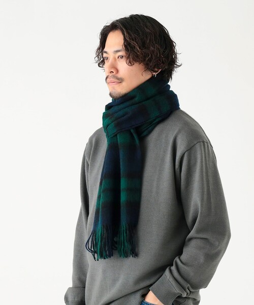 B:MING by BEAMS（ビーミングバイビームス）の「ウール カシミヤ マフラー 25FW（60cm）（ユニセックス）（マフラー・メンズ・ブラック/その他/グレー/ネイビー/その他1/ブラウン・ONE SIZE）」の9枚目の写真