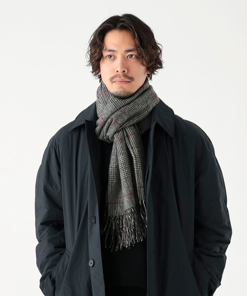 B:MING by BEAMS（ビーミングバイビームス）の「ウール カシミヤ マフラー 25FW（60cm）（ユニセックス）（マフラー・メンズ・ブラック/その他/グレー/ネイビー/その他1/ブラウン・ONE SIZE）」の6枚目の写真