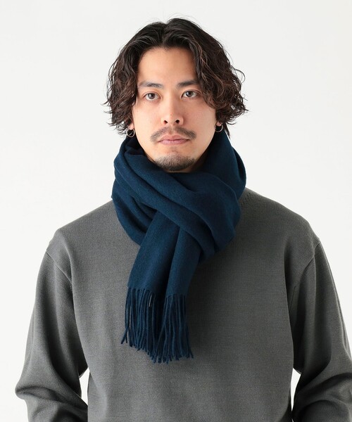 B:MING by BEAMS（ビーミングバイビームス）の「ウール カシミヤ マフラー 25FW（60cm）（ユニセックス）（マフラー・メンズ・ブラック/その他/グレー/ネイビー/その他1/ブラウン・ONE SIZE）」の4枚目の写真