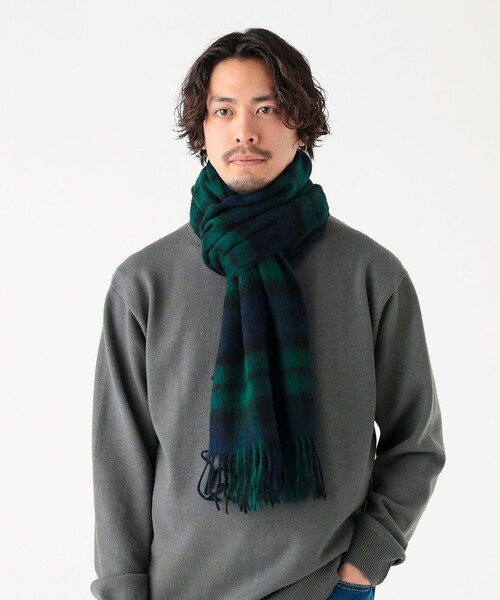 B:MING by BEAMS（ビーミングバイビームス）の「ウール カシミヤ マフラー 25FW（60cm）（ユニセックス）（マフラー・メンズ・ブラック/その他/グレー/ネイビー/その他1/ブラウン・ONE SIZE）」の5枚目の写真