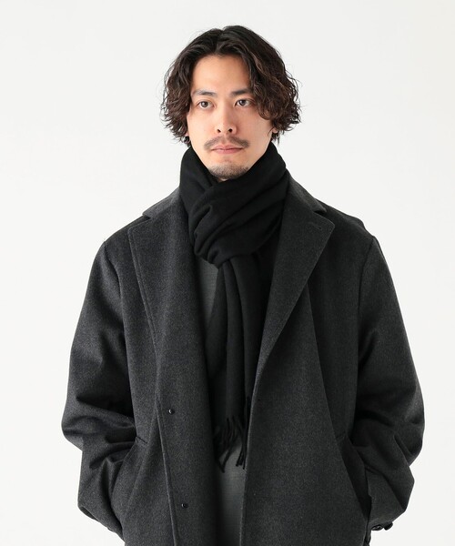 B:MING by BEAMS（ビーミングバイビームス）の「ウール カシミヤ マフラー 25FW（60cm）（ユニセックス）（マフラー・メンズ・ブラック/その他/グレー/ネイビー/その他1/ブラウン・ONE SIZE）」の2枚目の写真