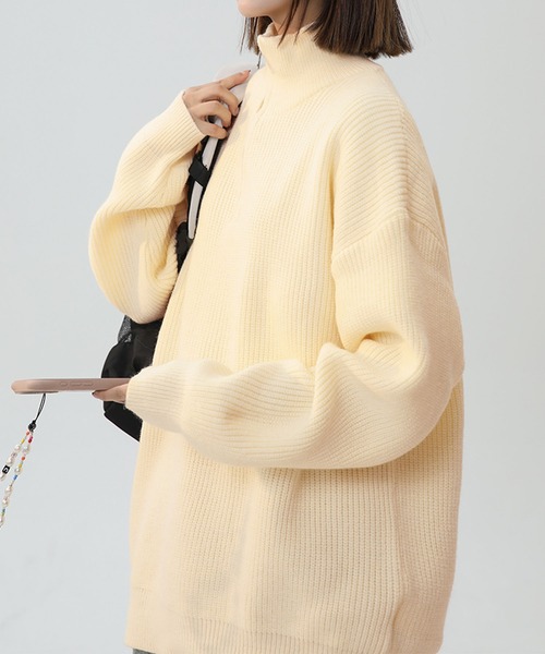aimoha(アイモハ)の「ハーフジップニット/Half-zip knit (AW)(ニット/セーター・メンズ・グレー/オフホワイト/ブラック・X-LARGE/XX-LARGE/XXX-LARGE)」の7枚目の写真