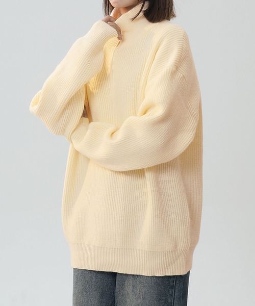 aimoha(アイモハ)の「ハーフジップニット/Half-zip knit (AW)(ニット/セーター・メンズ・グレー/オフホワイト/ブラック・X-LARGE/XX-LARGE/XXX-LARGE)」の9枚目の写真