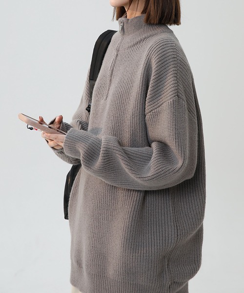aimoha(アイモハ)の「ハーフジップニット/Half-zip knit (AW)(ニット/セーター・メンズ・グレー/オフホワイト/ブラック・X-LARGE/XX-LARGE/XXX-LARGE)」の19枚目の写真