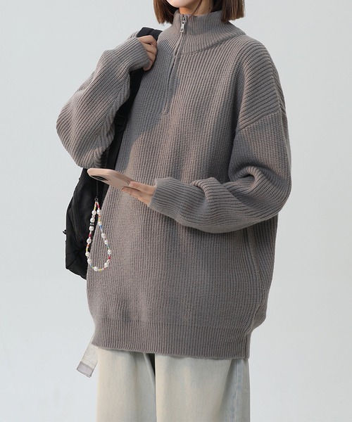 セール】ハーフジップニット/Half-zip knit（ニット/セーター
