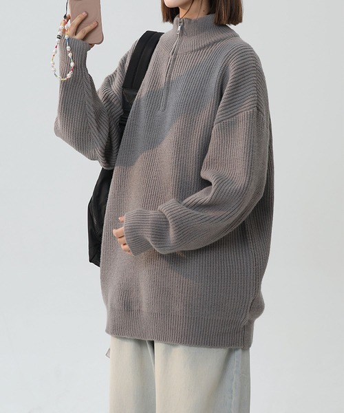 aimoha(アイモハ)の「ハーフジップニット/Half-zip knit (AW)(ニット/セーター・メンズ・グレー/オフホワイト/ブラック・X-LARGE/XX-LARGE/XXX-LARGE)」の22枚目の写真