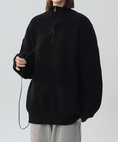 aimoha(アイモハ)の「ハーフジップニット/Half-zip knit (AW)(ニット/セーター・メンズ・グレー/オフホワイト/ブラック・X-LARGE/XX-LARGE/XXX-LARGE)」の12枚目の写真