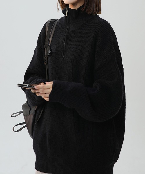 HYSFORM ハーフジップセーター 黒 レギュラーフィット ハーフジップセーター - ブラック - Men | H&M JP