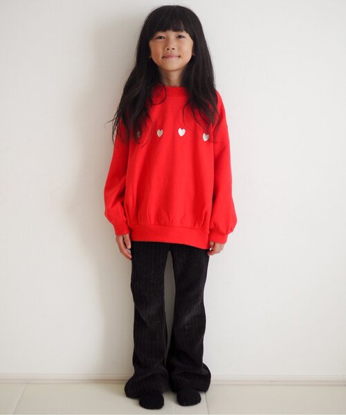 BREEZE（ブリーズ）の「【ジュニア対応】ベロアフレアパンツ（その他パンツ・キッズ・キナリ/オレンジ/グリーン/ピンク/ブラック・80/90/100/110/120/130/140）」の6枚目の写真