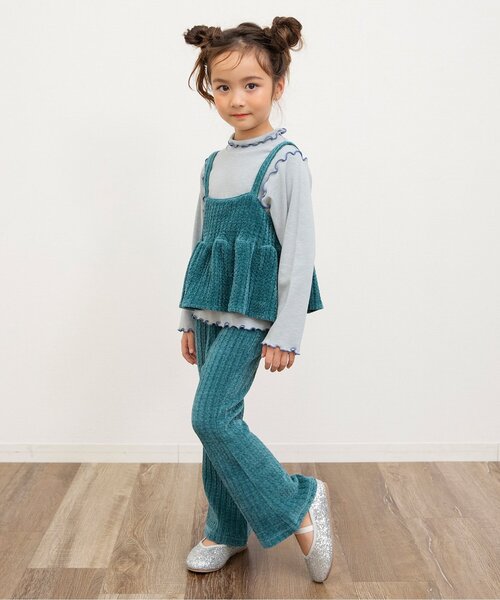 BREEZE（ブリーズ）の「【ジュニア対応】ベロアフレアパンツ（その他パンツ・キッズ・キナリ/オレンジ/グリーン/ピンク/ブラック・80/90/100/110/120/130/140）」の9枚目の写真