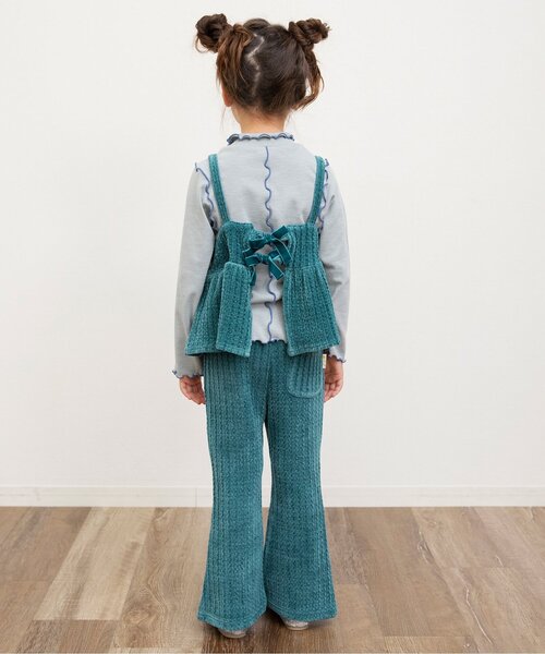 BREEZE（ブリーズ）の「【ジュニア対応】ベロアフレアパンツ（その他パンツ・キッズ・キナリ/オレンジ/グリーン/ピンク/ブラック・80/90/100/110/120/130/140）」の10枚目の写真