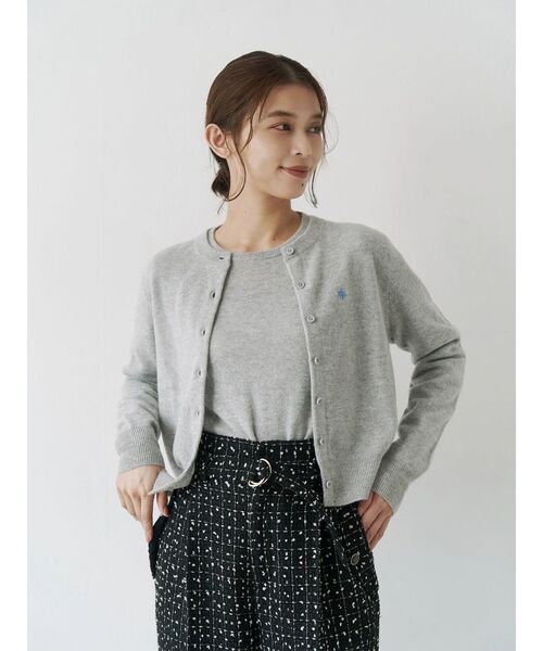 POLO BCS（ポロ ビーシーエス）の「【POLO BCSコラボ】カシミヤ100クルーネックカーデ（カーディガン/ボレロ・レディース・ライトブルー/ネイビー/グレー・MEDIUM）」の8枚目の写真