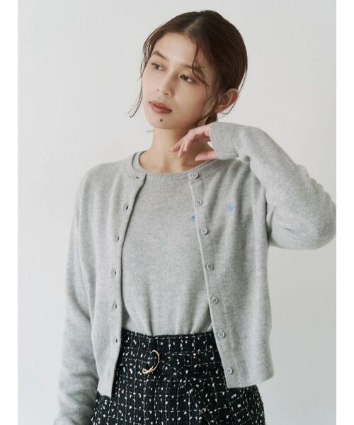 POLO BCS（ポロ ビーシーエス）の「【POLO BCSコラボ】カシミヤ100クルーネックカーデ（カーディガン/ボレロ・レディース・ライトブルー/ネイビー/グレー・MEDIUM）」の9枚目の写真