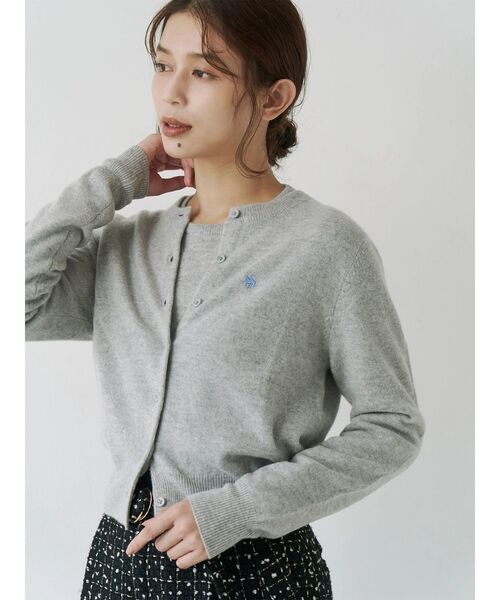 POLO BCS（ポロ ビーシーエス）の「【POLO BCSコラボ】カシミヤ100クルーネックカーデ（カーディガン/ボレロ・レディース・ライトブルー/ネイビー/グレー・MEDIUM）」の11枚目の写真