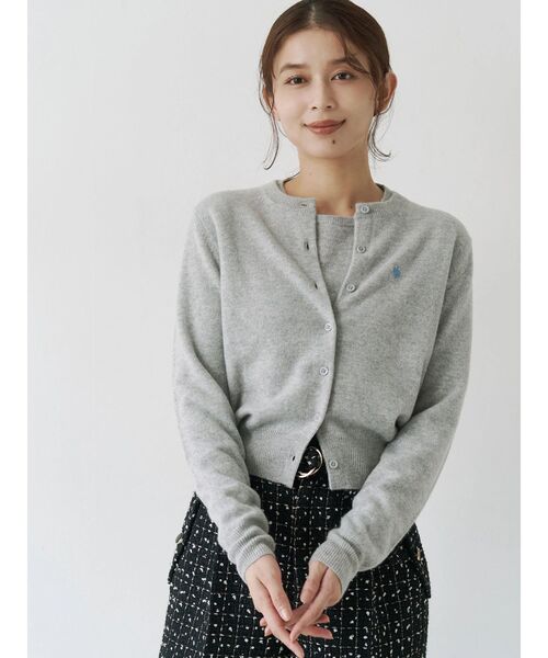 POLO BCS（ポロ ビーシーエス）の「【POLO BCSコラボ】カシミヤ100クルーネックカーデ（カーディガン/ボレロ・レディース・ライトブルー/ネイビー/グレー・MEDIUM）」の12枚目の写真