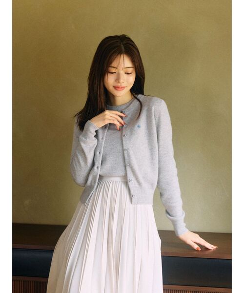 POLO BCS（ポロ ビーシーエス）の「【POLO BCSコラボ】カシミヤ100クルーネックカーデ（カーディガン/ボレロ・レディース・ライトブルー/ネイビー/グレー・MEDIUM）」の15枚目の写真