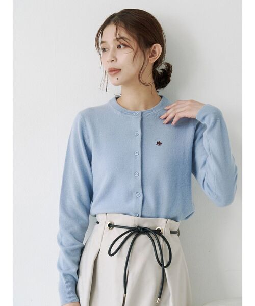 POLO BCS（ポロ ビーシーエス）の「【POLO BCSコラボ】カシミヤ100クルーネックカーデ（カーディガン/ボレロ・レディース・ライトブルー/ネイビー/グレー・MEDIUM）」の17枚目の写真