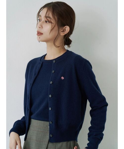 POLO BCS（ポロ ビーシーエス）の「【POLO BCSコラボ】カシミヤ100クルーネックカーデ（カーディガン/ボレロ・レディース・ライトブルー/ネイビー/グレー・MEDIUM）」の20枚目の写真