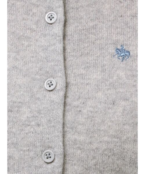 POLO BCS（ポロ ビーシーエス）の「【POLO BCSコラボ】カシミヤ100クルーネックカーデ（カーディガン/ボレロ・レディース・ライトブルー/ネイビー/グレー・MEDIUM）」の4枚目の写真