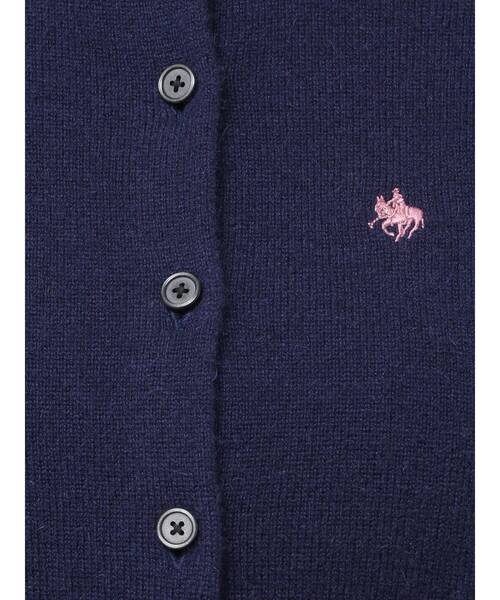 POLO BCS（ポロ ビーシーエス）の「【POLO BCSコラボ】カシミヤ100クルーネックカーデ（カーディガン/ボレロ・レディース・ライトブルー/ネイビー/グレー・MEDIUM）」の6枚目の写真