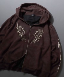 ブブタン メゾンロゴ総柄 スウェット フルジップ ジャケット パーカー FUBU（フブ） ブルゾン アウター ブランド ロゴ 刺繍 長袖 フルジップ