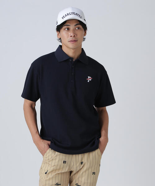 ○★新品未使用　PEARLY GATES　ワッフル調ポロシャツ　6　ホワイト セール】アクセンシャルゼブラワッフル半袖ポロシャツ（ポロシャツ