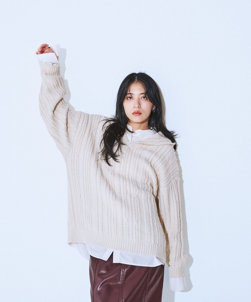 セール】3.5Gキーネックニットフーディー/618153（パーカー