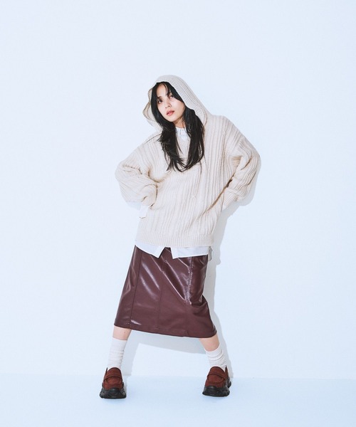 jeanasis フーディー パーカー 5GアゼダブルZIPニットフーディー【追加