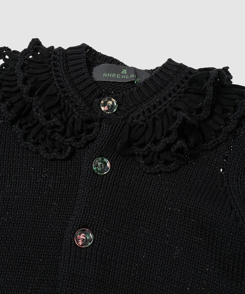 ANREALAGE（アンリアレイジ）の「FRILL CARDIGAN（カーディガン/ボレロ・レディース・ブラック/ホワイト・ONE SIZE）」の4枚目の写真