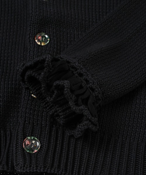 ANREALAGE（アンリアレイジ）の「FRILL CARDIGAN（カーディガン/ボレロ・レディース・ブラック/ホワイト・ONE SIZE）」の5枚目の写真