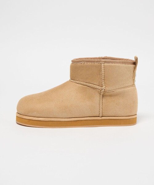 CITEN（シテン）の「<CITEN>フェイクムートンショートブーツ（ブーツ・レディース・グレー系/ベージュ・S/L/M）」の3枚目の写真