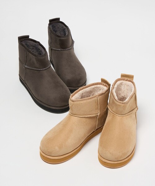 CITEN（シテン）の「<CITEN>フェイクムートンショートブーツ（ブーツ・レディース・グレー系/ベージュ・S/L/M）」の17枚目の写真