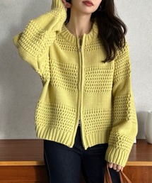 ニット ジップアップ」に該当するレディースのニット/セーター（長袖