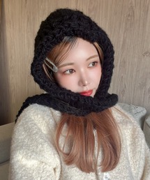 ULEULA（ウルア）の「ボリュームニット帽/バブーシュカ/耳あて/イヤマフラー（ニットキャップ/ビーニー）」
