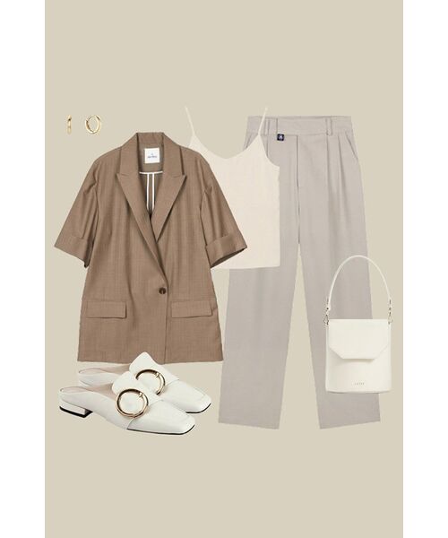 NICK&NICOLE(ニックアンドニコール)の「MATT SATIN SLEEVELESS_BEIGE(Tシャツ/カットソー・レディース・その他・FREE)」の5枚目の写真