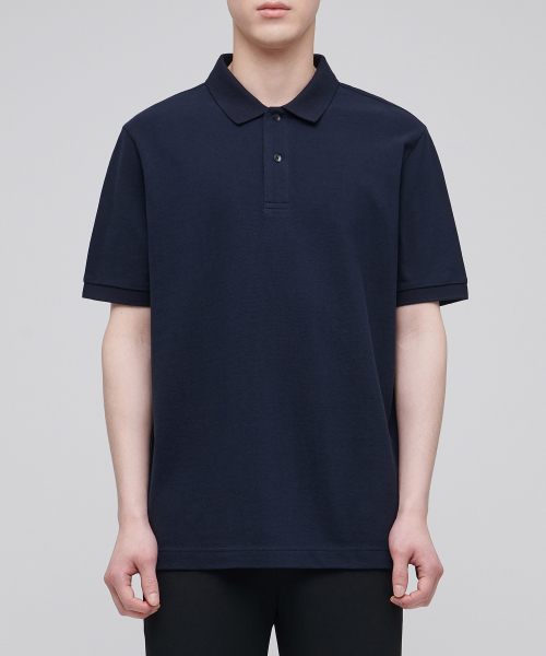 MUSINSA STANDARD（ムシンサスタンダード）の「ベーシックピケポロシャツ【ネイビー】（ポロシャツ・メンズ・その他・SMALL/MEDIUM/LARGE/X-LARGE/XX-LARGE/XXX-LARGE）」の2枚目の写真