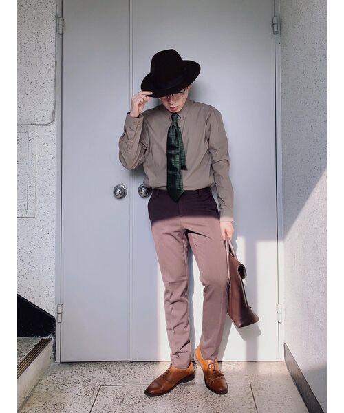 MUSINSA STANDARD（ムシンサスタンダード）の「テーパード隠しバンディングクロップドスラックス[ブラウン]（スラックス・メンズ・その他・26/27/28/29/38/42/32/30/31/33）」の8枚目の写真