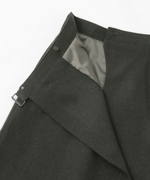 MACKINTOSH PHILOSOPHY（ﾏｯｷﾝﾄｯｼｭ ﾌｨﾛｿﾌｨｰ）の「GREY LABEL ウールフラノラップスカート（スカート・レディース・チャコールグレー/カーキ・1/2）」の11枚目の写真