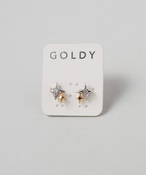 GOLDY(ゴールディ)の「プチ グリーム ピアス(ピアス(両耳用)・レディース・シルバー/ゴールド/シルバー×ゴールド・FREE)」の10枚目の写真