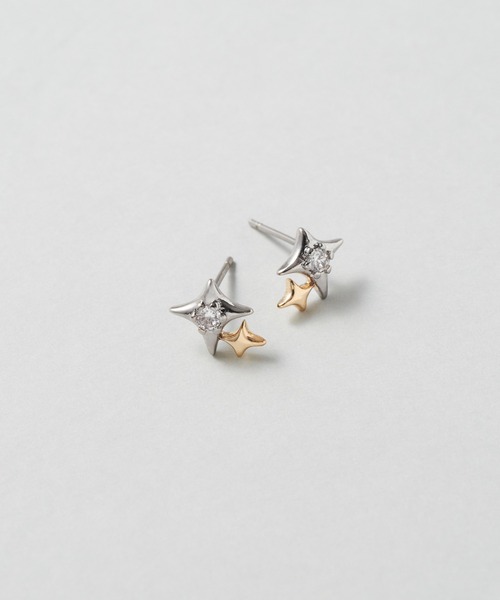 GOLDY(ゴールディ)の「プチ グリーム ピアス(ピアス(両耳用)・レディース・シルバー/ゴールド/シルバー×ゴールド・FREE)」の5枚目の写真
