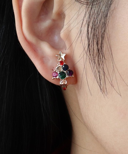 X'mas】クリスマスアシメイヤリング（イヤリング）｜Three Four Time