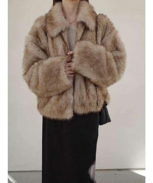 amel エコファージャケット/ベージュ/Mサイズ エコファージャケット / ベージュ（ステンカラーコート）｜amel