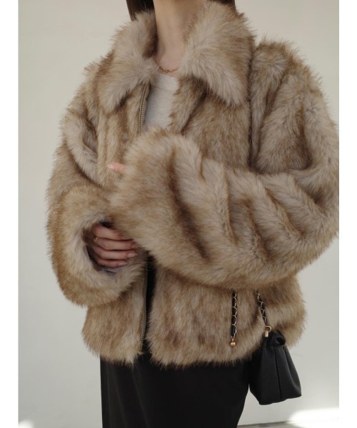 amel エコファージャケット/ベージュ/Mサイズ エコファージャケット / ベージュ（ステンカラーコート）｜amel