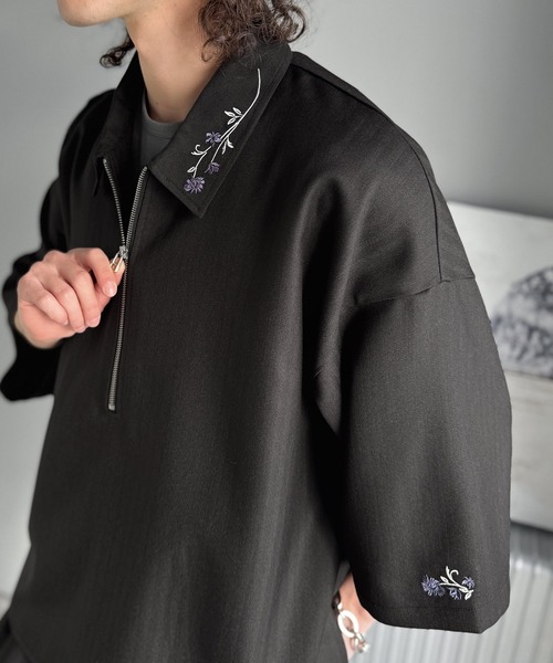Classical Origin(クラシカルオリジン)の「「高見え確定。」刺繍デザインジップシャツ/Embroidered Design Zip Shirt(シャツ/ブラウス・メンズ・ブラック/グレー・LARGE/SMALL/MEDIUM)」の10枚目の写真