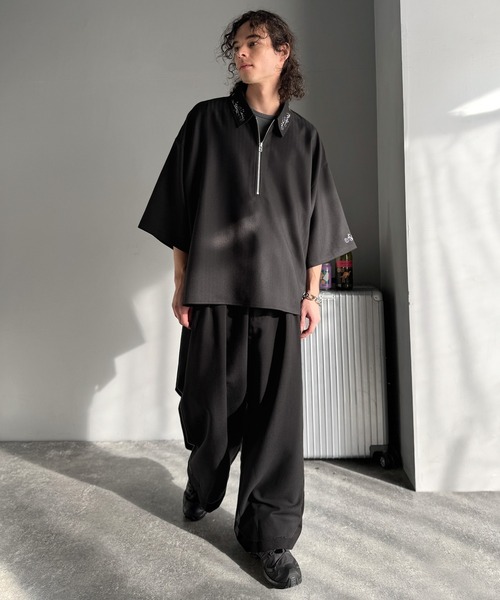 Classical Origin(クラシカルオリジン)の「「高見え確定。」刺繍デザインジップシャツ/Embroidered Design Zip Shirt(シャツ/ブラウス・メンズ・ブラック/グレー・LARGE/SMALL/MEDIUM)」の7枚目の写真