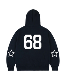 [UNISEX]エルボー68 STAR フードパーカー_ネイビー