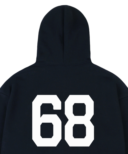 GRAVER（グレーバー）の「[UNISEX]エルボー68 STAR フードパーカー_ネイビー（パーカー・レディース・ホワイト・SMALL/MEDIUM/LARGE/X-LARGE）」の3枚目の写真