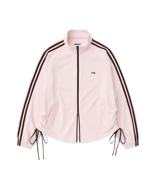 nerdy) Womens Ribbon Track Top Baby Pink（ナイロンジャケット 