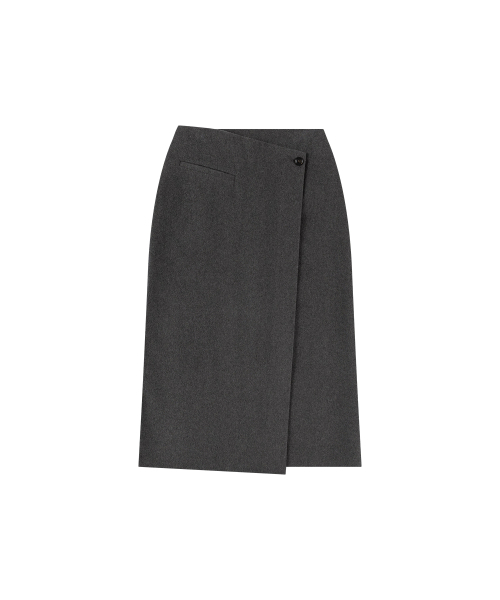 VANONE ATELIER(バノンアトリエ)の「P3276 ウールブレンドラップスカート_チャコール(スカート・レディース・チャコール・SMALL/MEDIUM)」の2枚目の写真