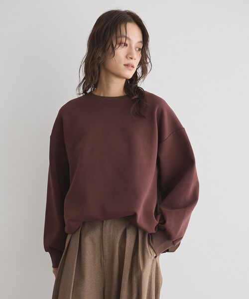 GARAGE OF GOOD CLOTHING(ガレージオブグッドクロージング)の「異素材MIX裾ドロストプルオーバー(Tシャツ/カットソー・レディース・ブラウン/ブラック/オフホワイト・FREE)」の5枚目の写真